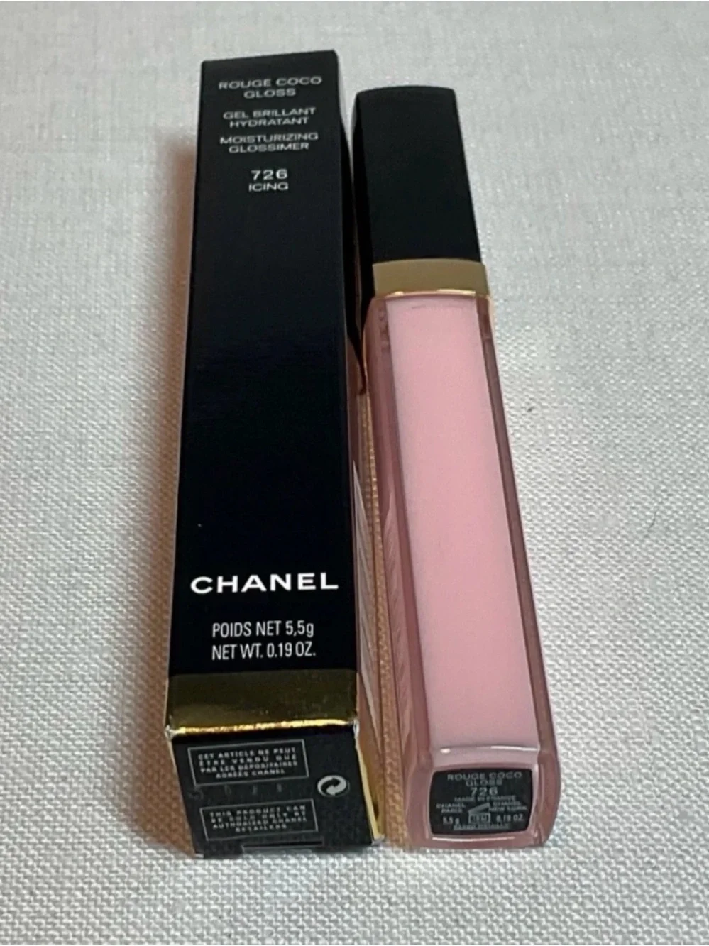 Chanel Rouge Coco Gloss Lip Gloss — 726 Icing (Light Pink) NIB